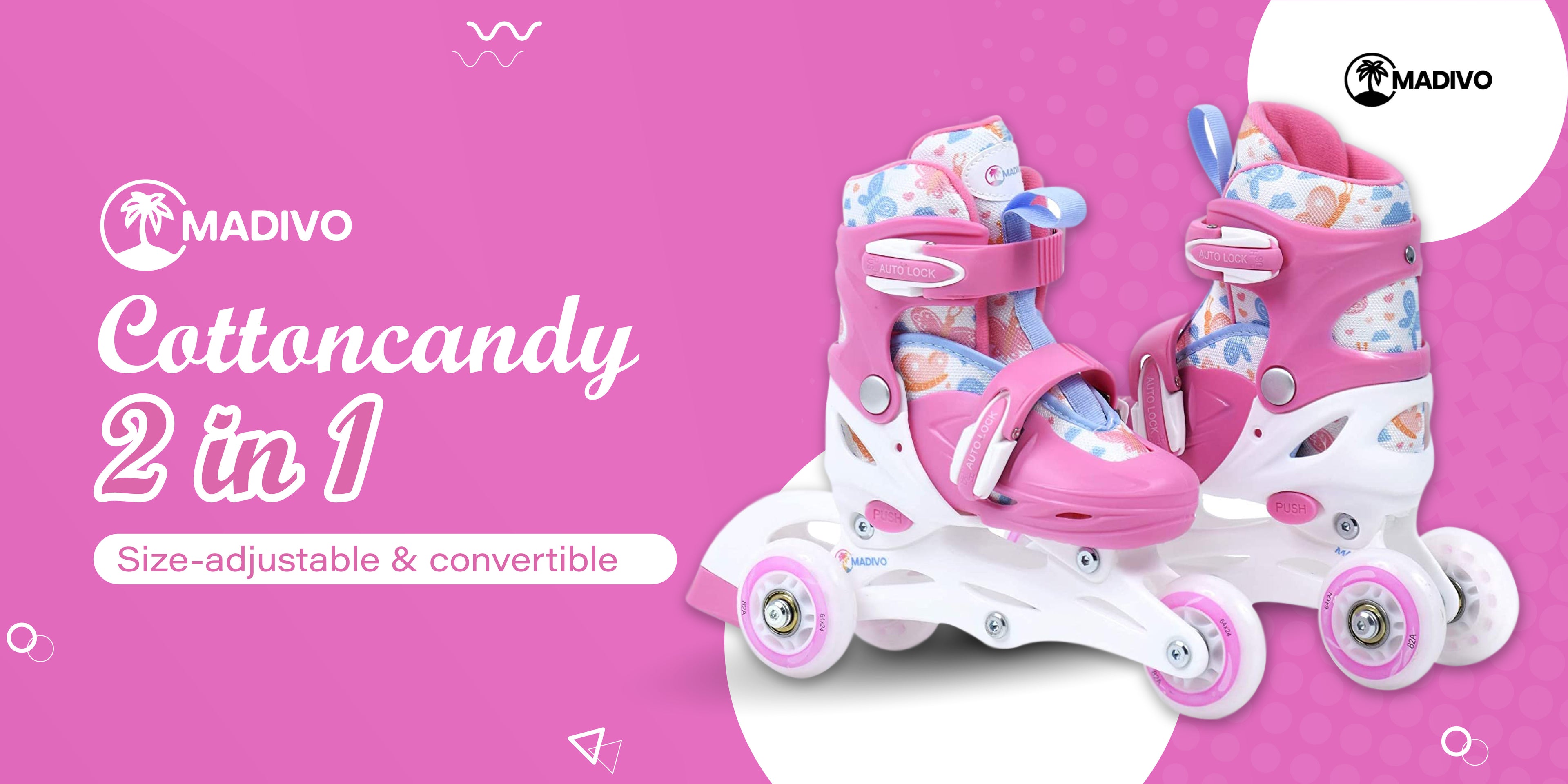 MADIVO Pattini In Linea 2 In 1 Regolabili Per Bambini E Ragazzi - Convertibili In Pattini Da Ghiaccio | Taglie 34-37 E 38-41 - Foto 2